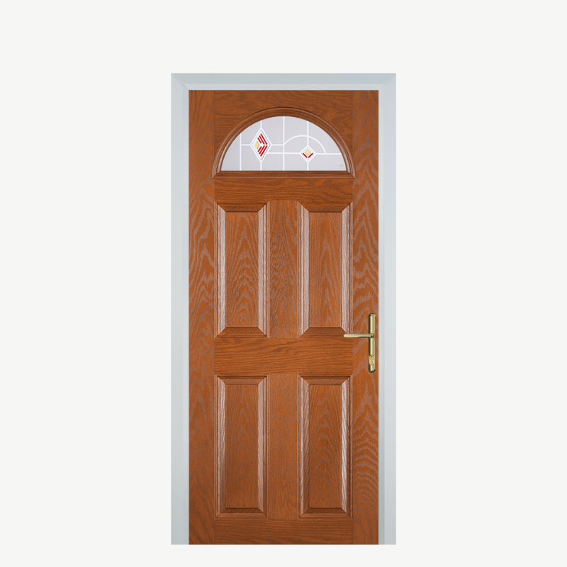 Door D 4 Panel 1 Arch Oak Murano Red image 0