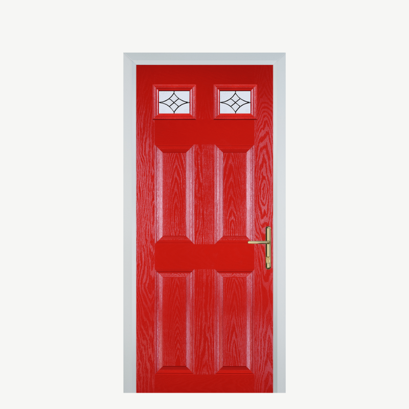 DoorI 4 Panel 2 Square Poppy Red (High Gloss) Zinc Art Elegance image 0