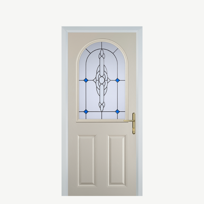 Door E 2 Panel 1 Arch Cream Crystal Bohemia Blue image 0