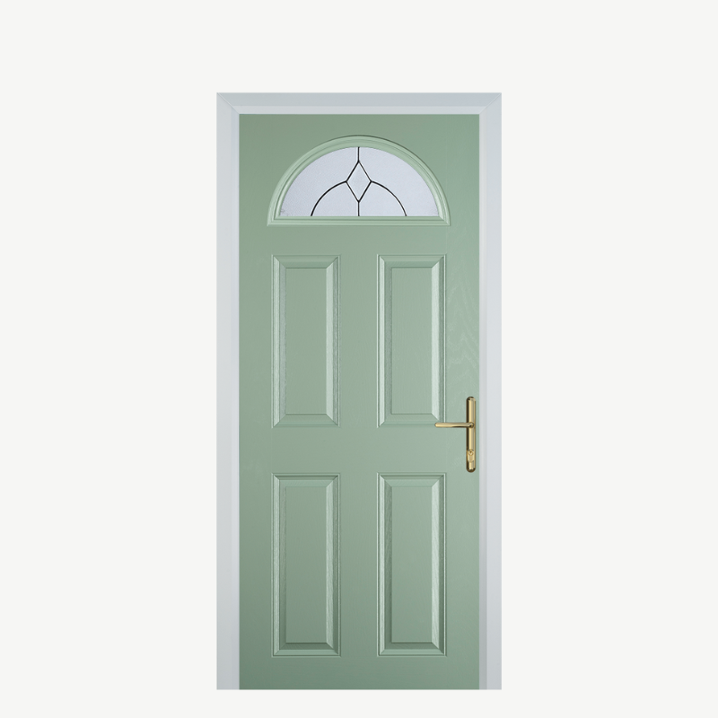 Door D 4 Panel 1 Arch Chartwell Green Classic image 0