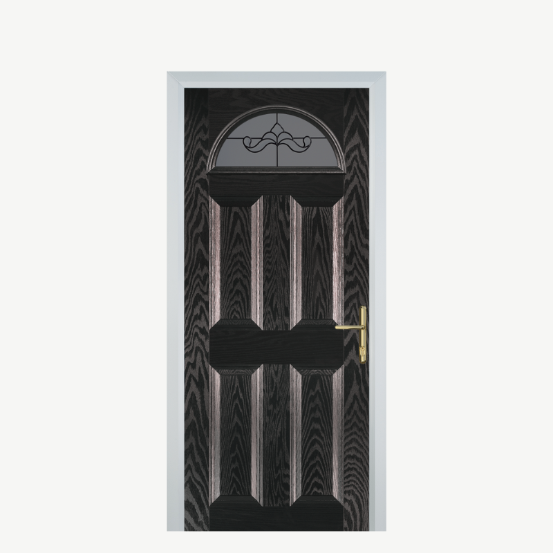 Door D 4 Panel 1 Arch Black Brown Crystal Bohemia Frost image 0