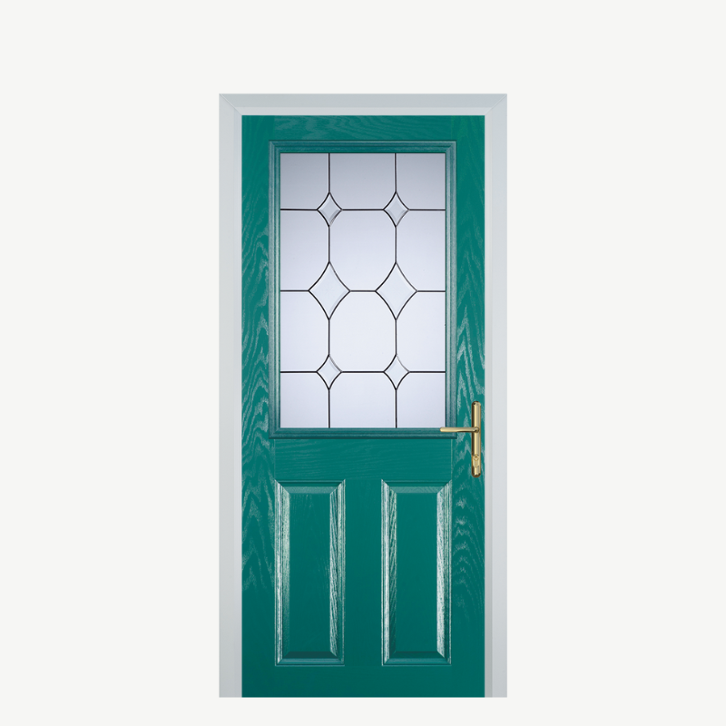 Door F 2 Panel 1 Square Turquoise Blue Crystal Diamond image 0