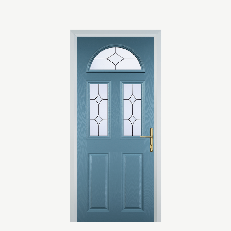 Door G 2 Panel 1 Arch Pastel Blue Crystal Diamond image 0