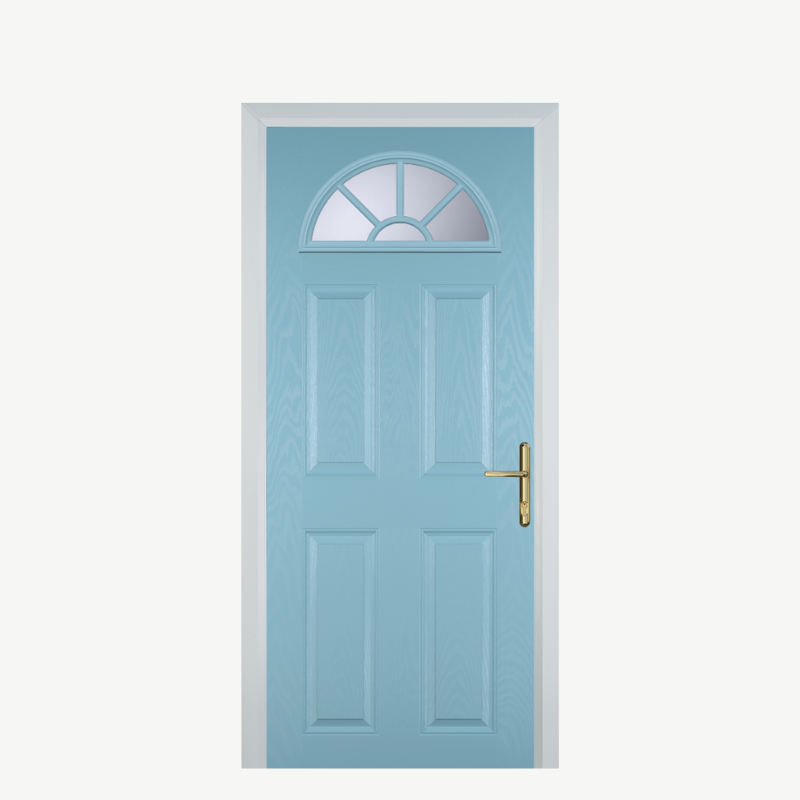 DoorJ 4 Panel 2 Sunburst Duck Egg Blue image 0