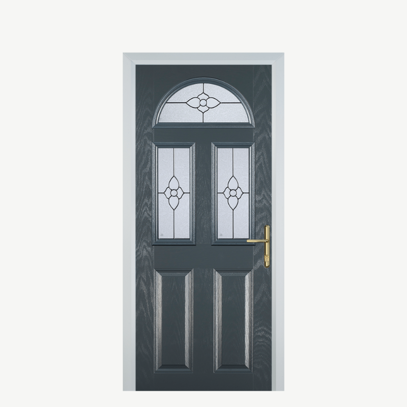 Door G 2 Panel 1 Arch Grey Finesse image 0