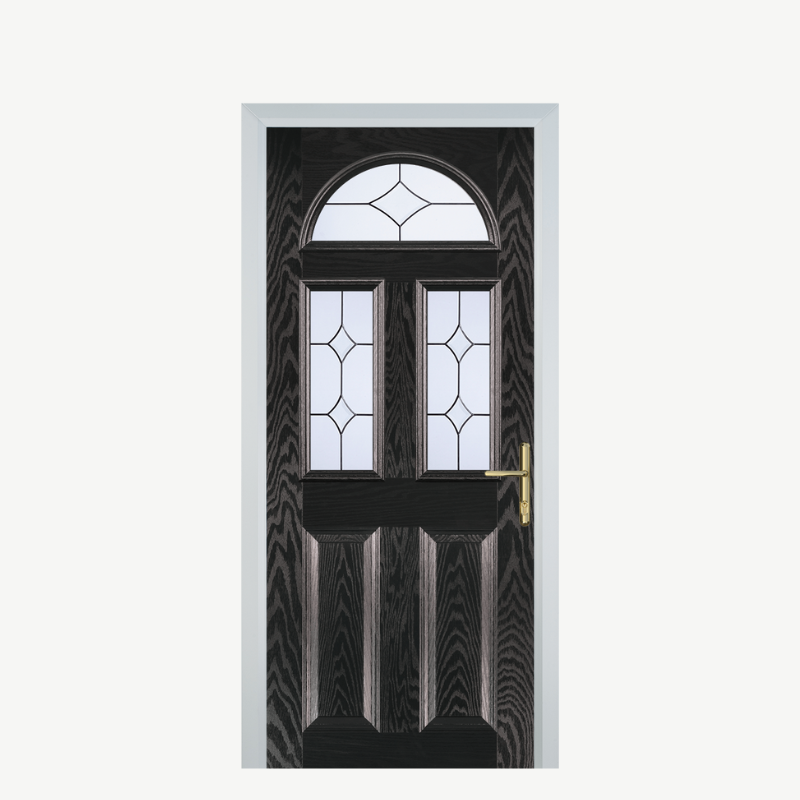 Door G 2 Panel 1 Arch Black Brown Crystal Diamond image 0