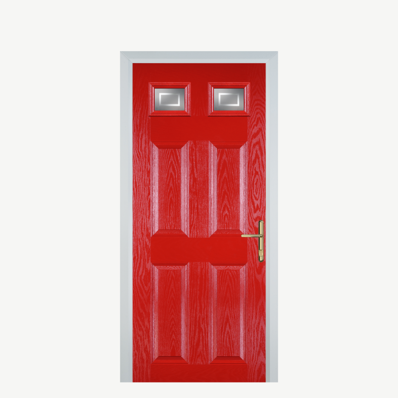 DoorI 4 Panel 2 Square Poppy Red (High Gloss) Enfield image 0