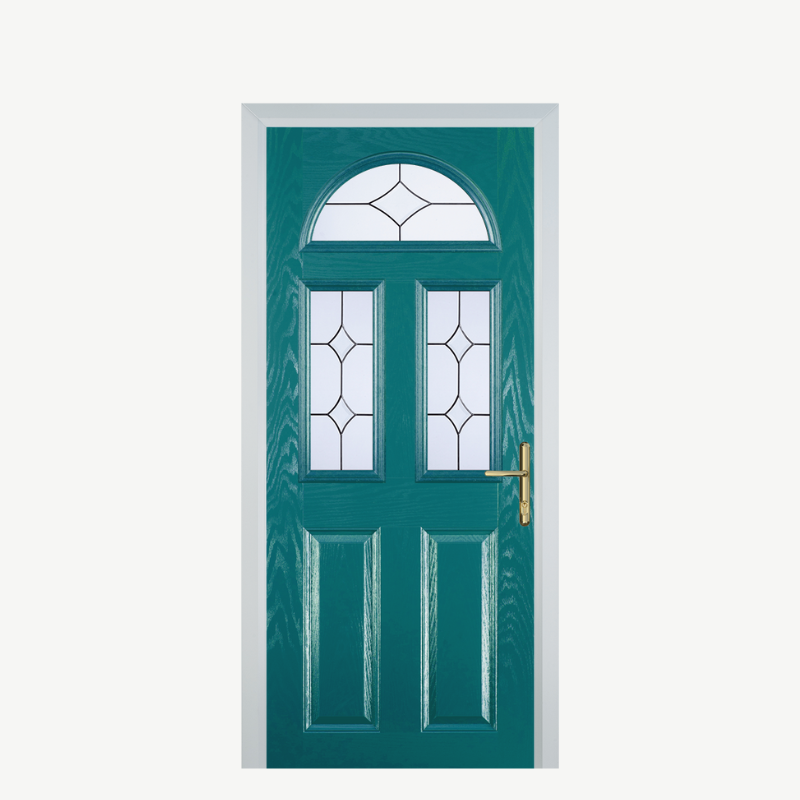 Door G 2 Panel 1 Arch Turquoise Blue Crystal Diamond image 0