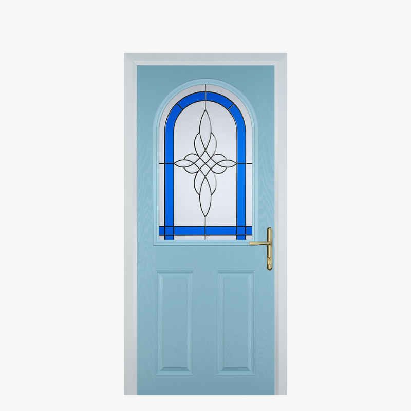 Door E 2 Panel 1 Arch Duck Egg Blue Crystal Harmony Blue image 0