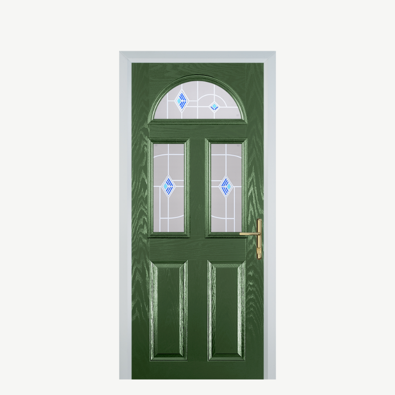 Door G 2 Panel 1 Arch Fern Green Murano Blue image 0
