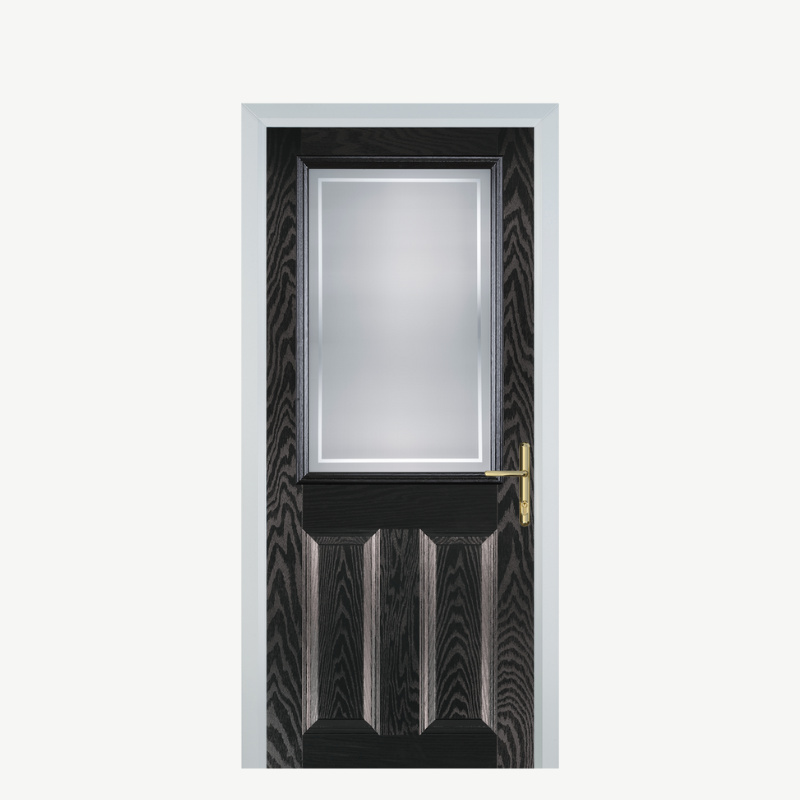 Door F 2 Panel 1 Square Black Brown Enfield image 0