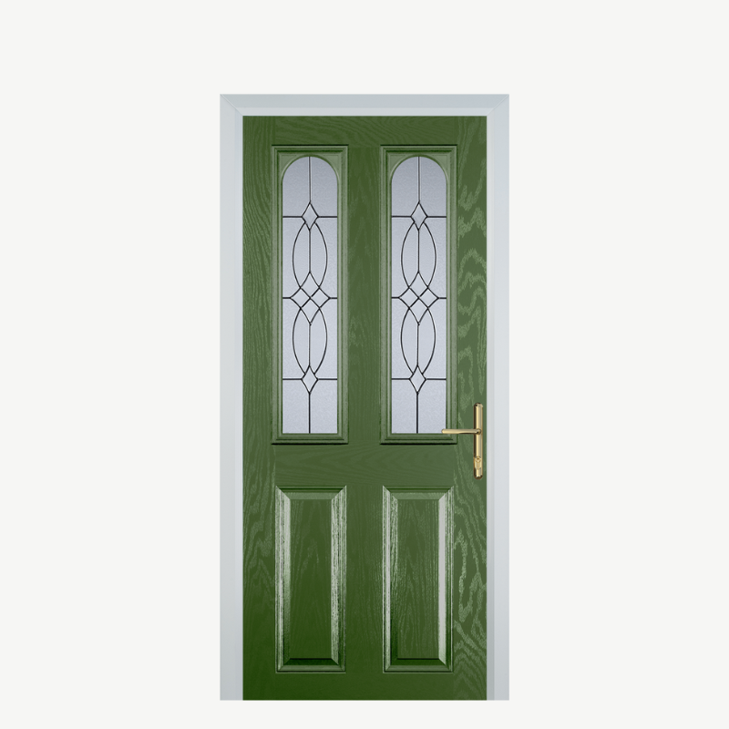 Door A 2 Panel 2 Arch Fern Green Flair image 0