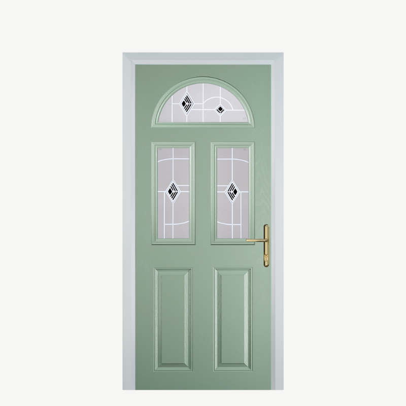Door G 2 Panel 1 Arch Chartwell Green Murano Black image 0