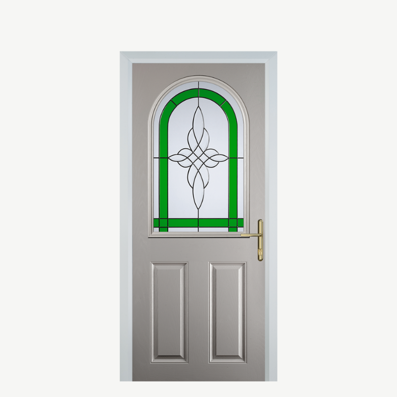Door E 2 Panel 1 Arch Agate Grey Crystal Harmony Green image 0