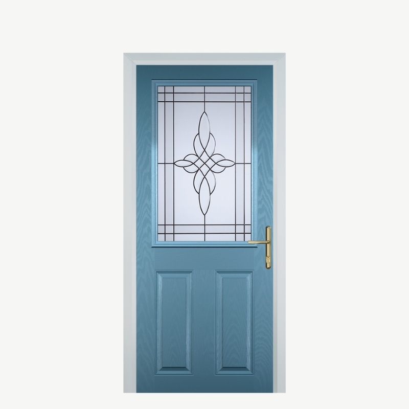 Door F 2 Panel 1 Square Pastel Blue Crystal Harmony Frost image 0