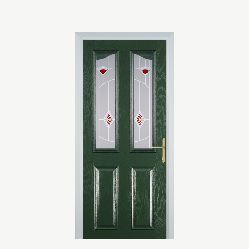 Door B 2 Panel 2 Angle Green Murano Red image 0