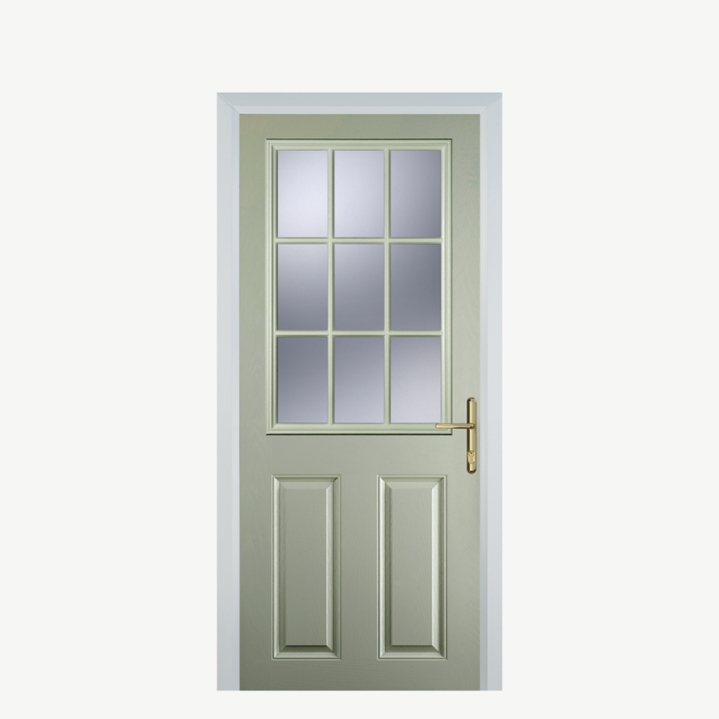 DoorK 2 Panel 1 Grill Pebble Grey image 0