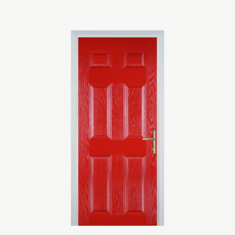 DoorH 6 Panel Poppy Red (High Gloss) image 0