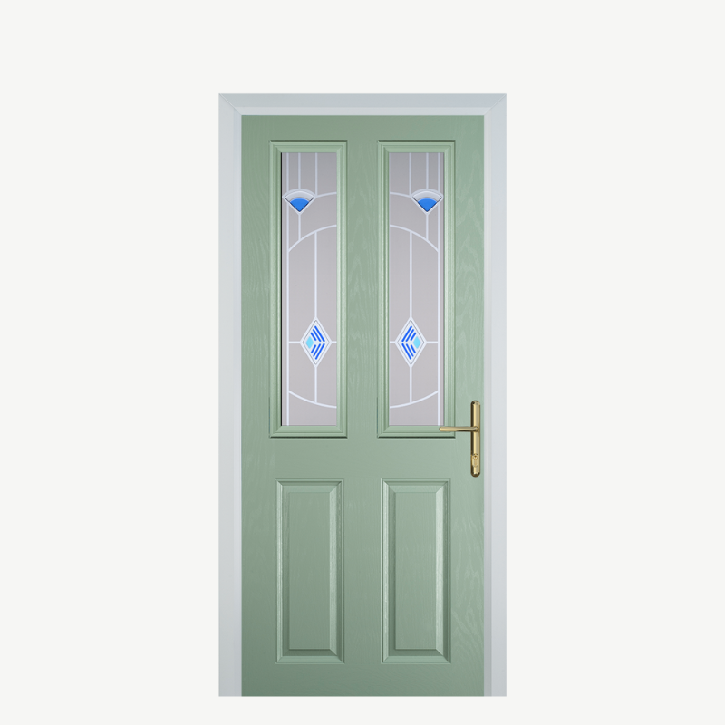 Door C 2 Panel 2 Square Chartwell Green Murano Blue image 0