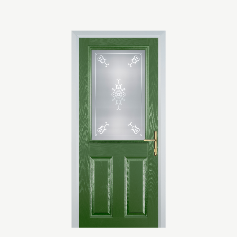 Door F 2 Panel 1 Square Fern Green Straxton image 0