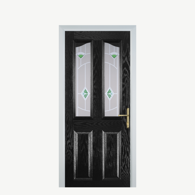 Door B 2 Panel 2 Angle Black Murano Green image 0