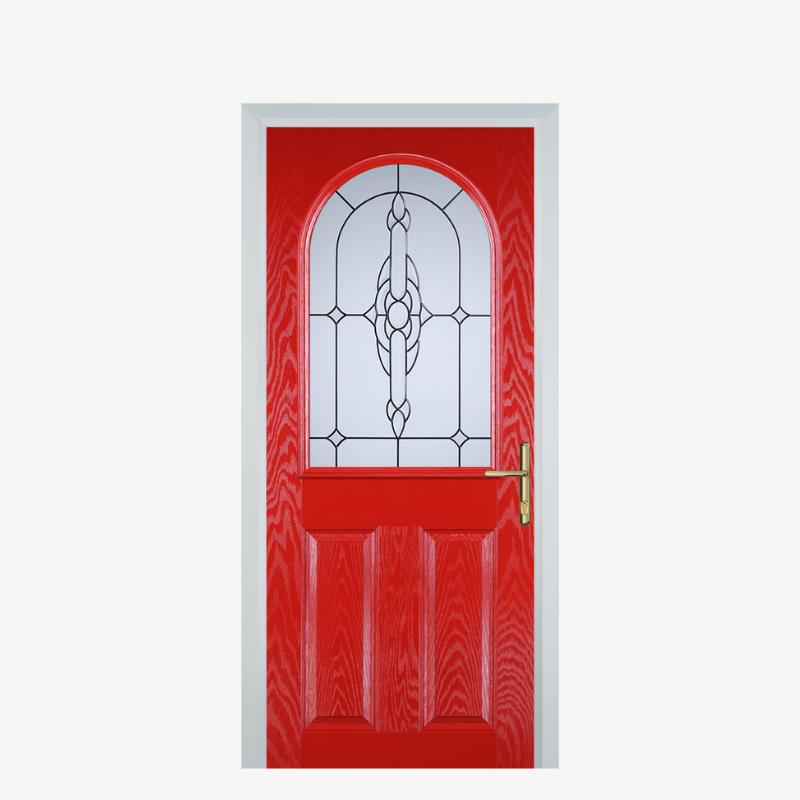 Door E 2 Panel 1 Arch Poppy Red (High Gloss) Crystal Bohemia Frost image 0