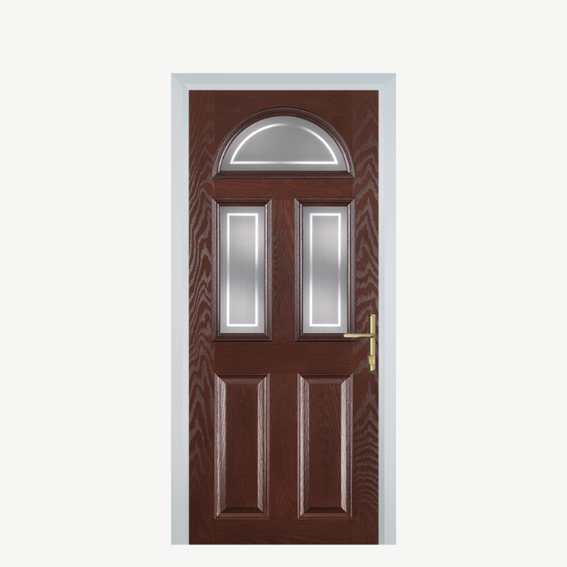 Door G 2 Panel 1 Arch Dark Wood Enfield image 0