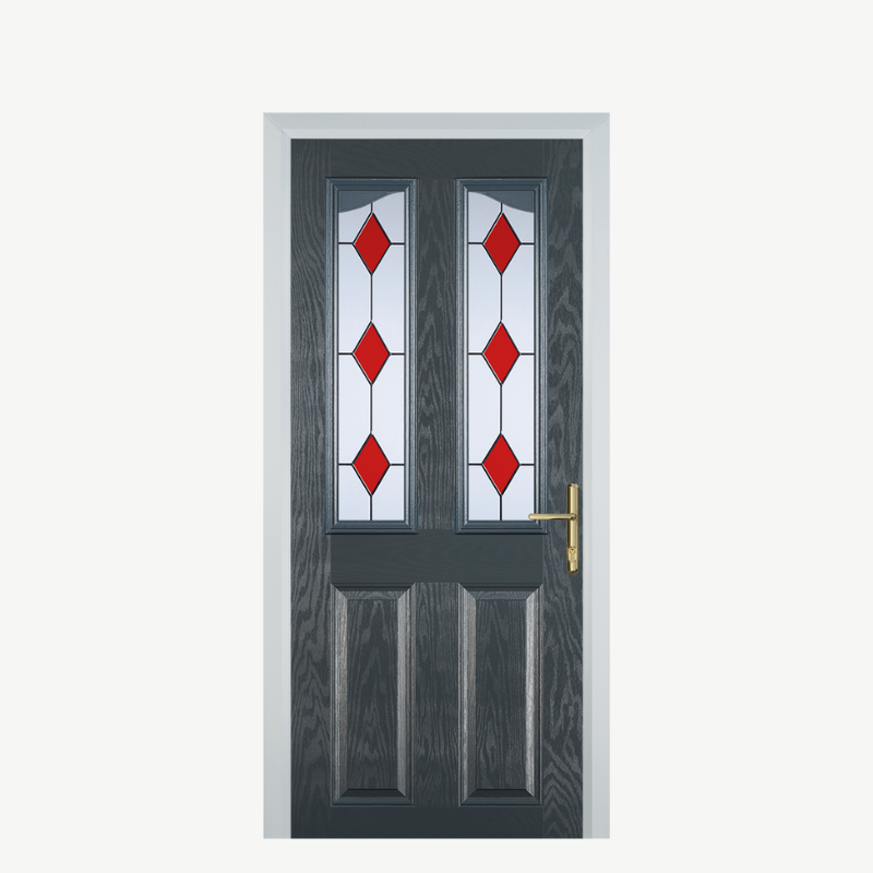 Door B 2 Panel 2 Angle Grey 3 Drop Diamond Red image 0