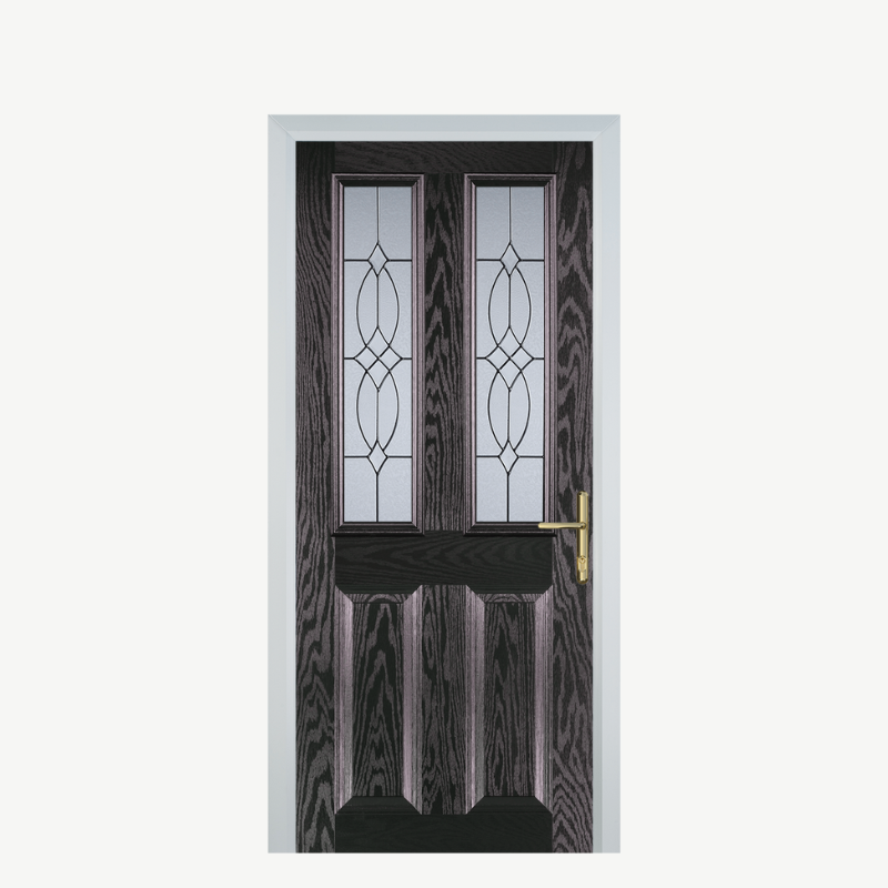 Door C 2 Panel 2 Square Black Brown Flair image 0
