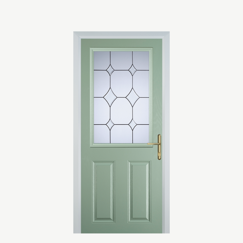 Door F 2 Panel 1 Square Chartwell Green Crystal Diamond image 0