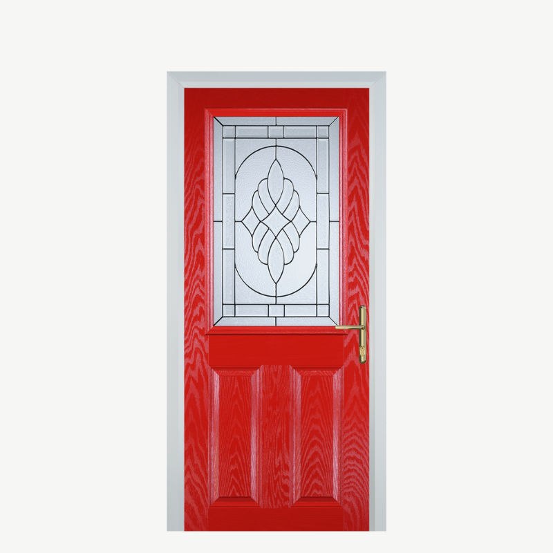 Door F 2 Panel 1 Square Poppy Red (High Gloss) Zinc Art Elegance image 0