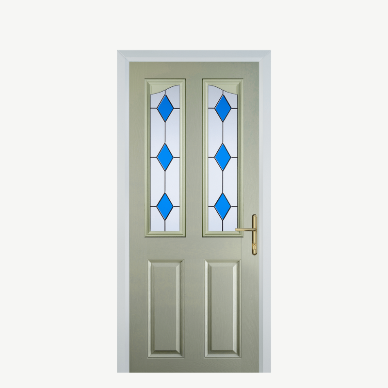 Door B 2 Panel 2 Angle Pebble Grey 3 Drop Diamond Blue image 0