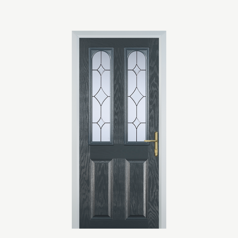 Door A 2 Panel 2 Arch Grey Crystal Diamond image 0