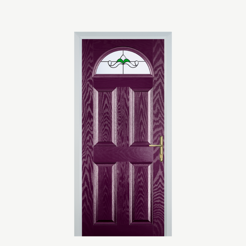 Door D 4 Panel 1 Arch Purple Violet Crystal Bohemia Green image 0