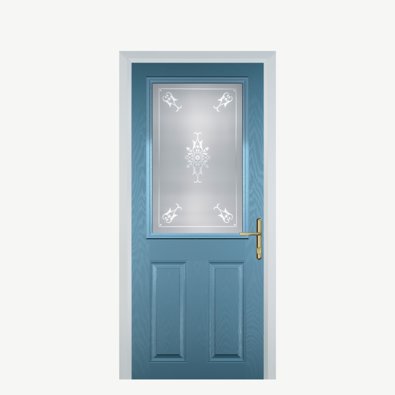 Door F 2 Panel 1 Square Pastel Blue Straxton image 0