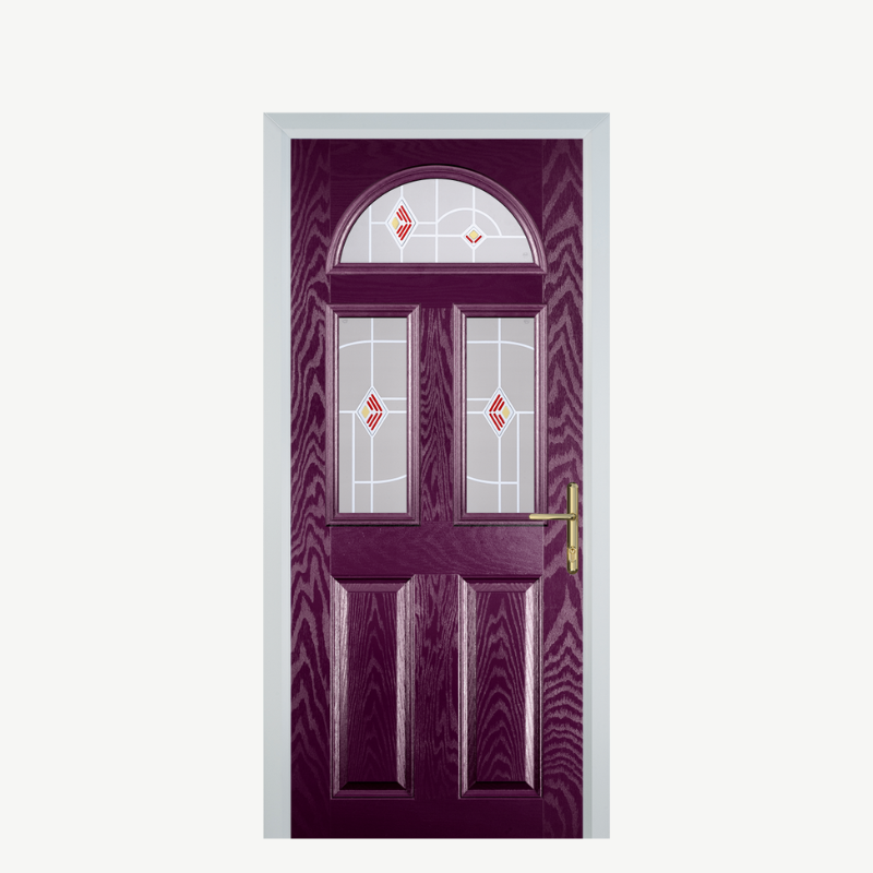 Door G 2 Panel 1 Arch Purple Violet Murano Red image 0