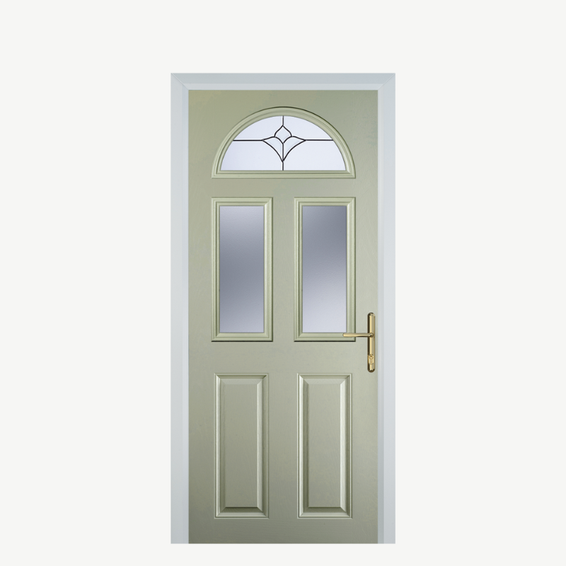 Door G 2 Panel 1 Arch Pebble Grey Crystal Tulip Arch image 0