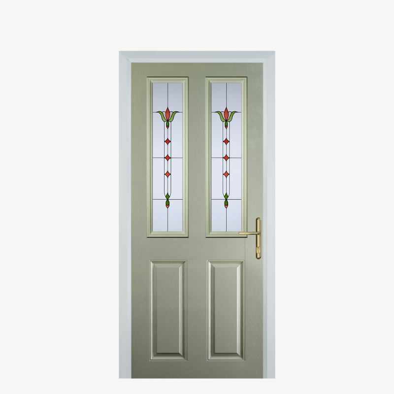 Door C 2 Panel 2 Square Pebble Grey Fleur image 0