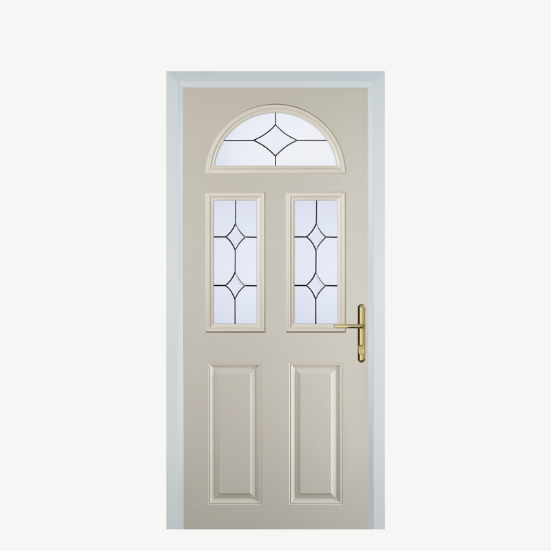 Door G 2 Panel 1 Arch Cream Crystal Diamond image 0
