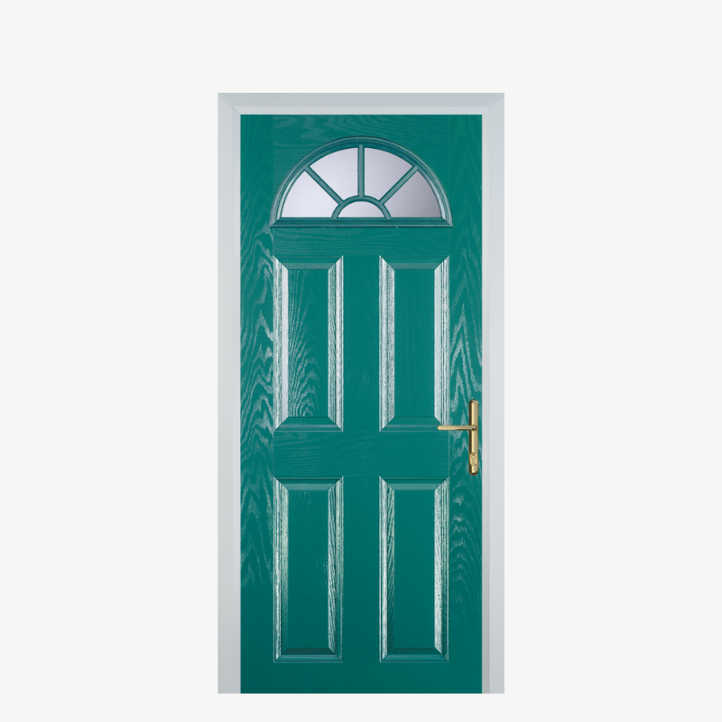 DoorJ 4 Panel 2 Sunburst Turquoise Blue image 0