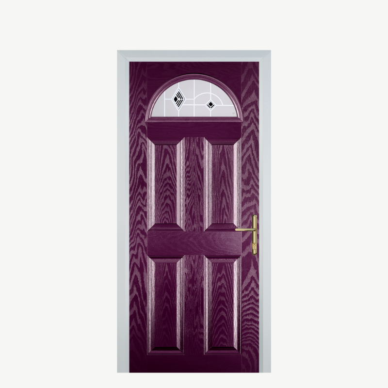 Door D 4 Panel 1 Arch Purple Violet Murano Black image 0