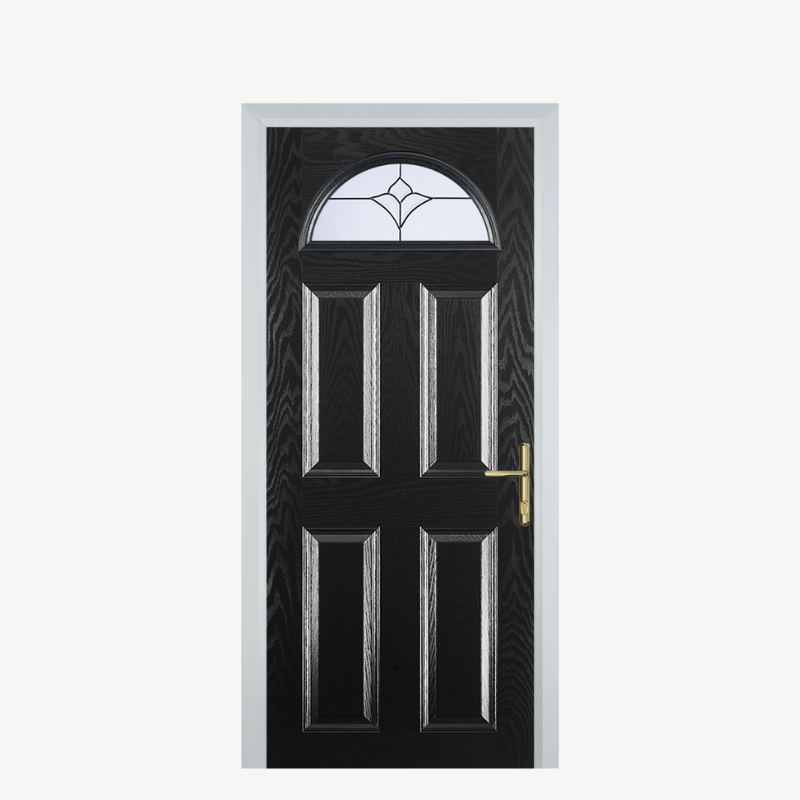 Door D 4 Panel 1 Arch Black Crystal Tulip Arch image 0