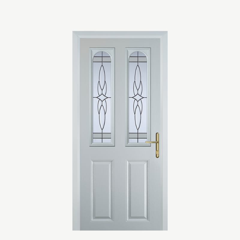 Door C 2 Panel 2 Square White Crystal Harmony Frost image 0