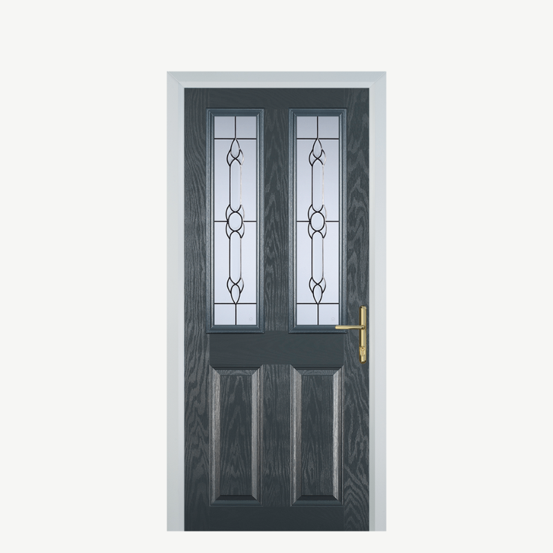 Door C 2 Panel 2 Square Grey Crystal Bohemia image 0