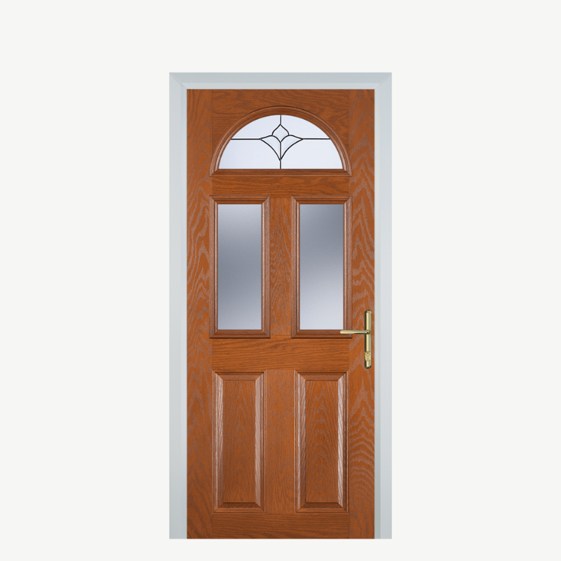 Door G 2 Panel 1 Arch Oak Crystal Tulip Arch image 0