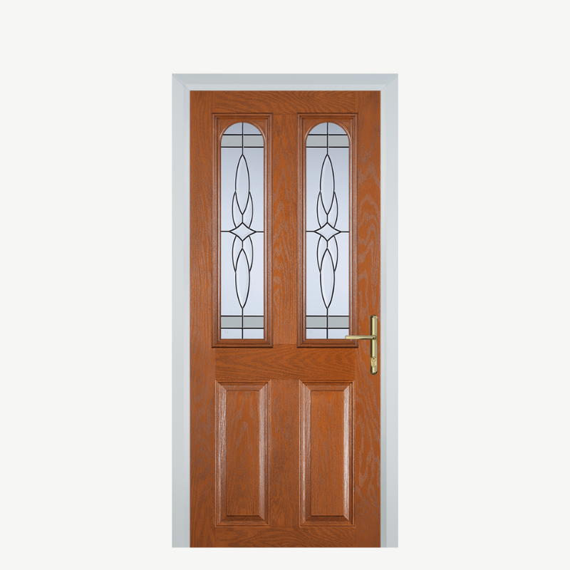 Door A 2 Panel 2 Arch Oak Crystal Harmony Frost image 0