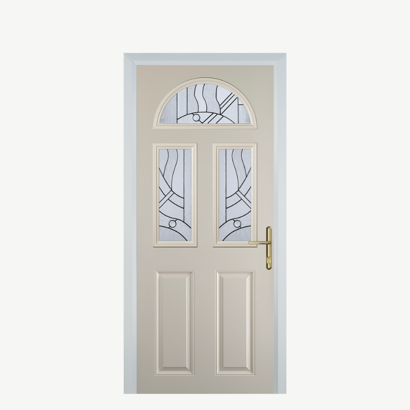 Door G 2 Panel 1 Arch Cream Zinc Art Abstract image 0
