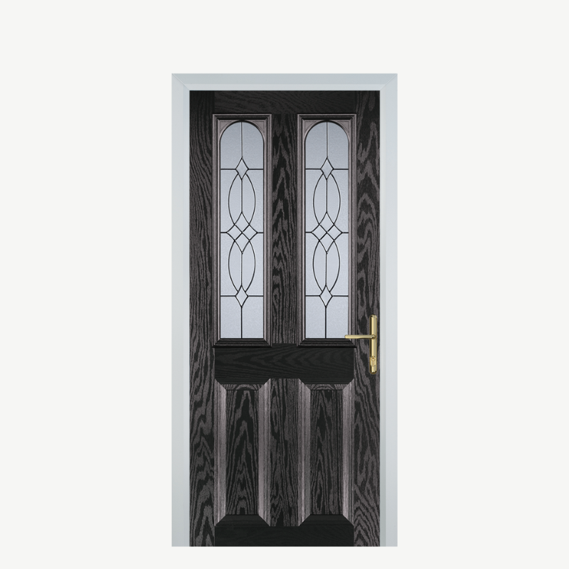 Door A 2 Panel 2 Arch Black Brown Flair image 0