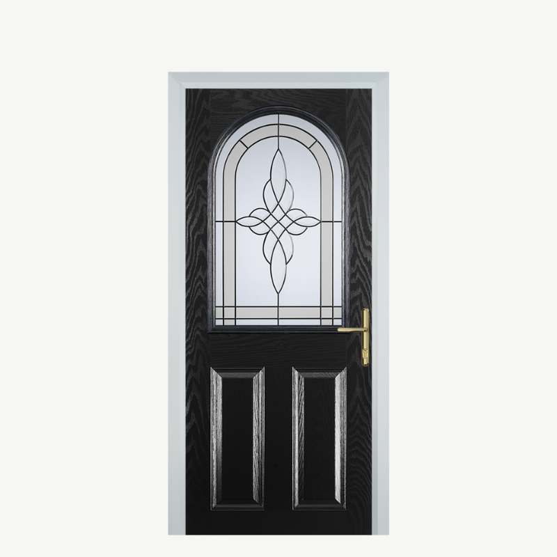 Door E 2 Panel 1 Arch Black Crystal Harmony Frost image 0