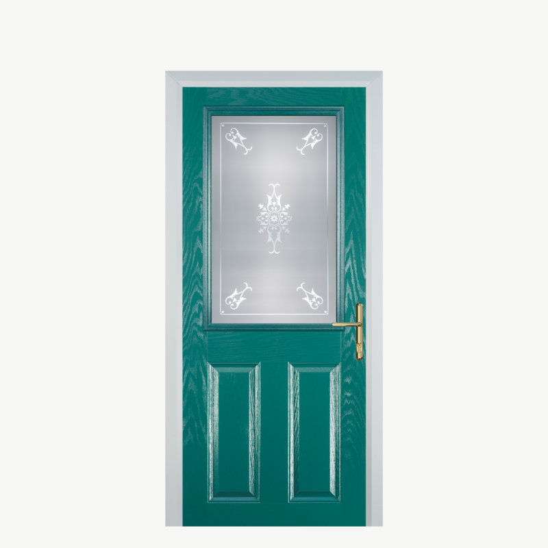 Door F 2 Panel 1 Square Turquoise Blue Straxton image 0